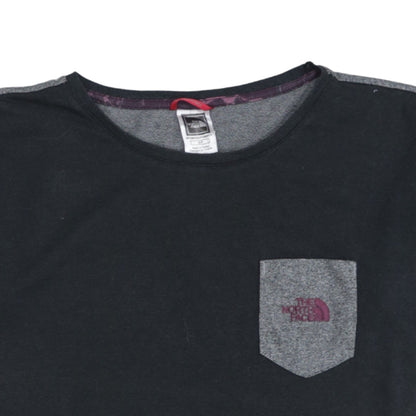 The North Face Womens Black Grey Crew Neck Colourblock T-Shirt S