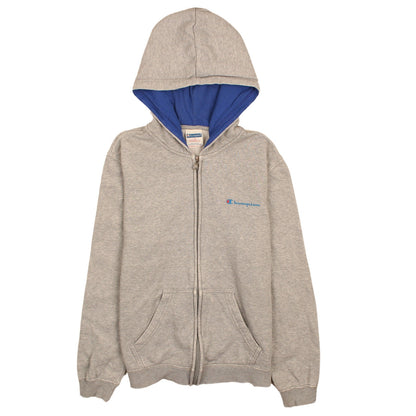 Champion Men's Grey Small Full Zip Hoodie with Blue Lining