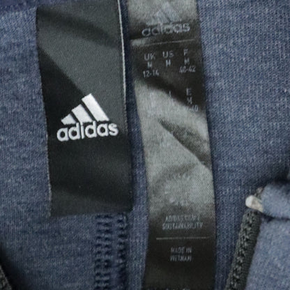 Adidas Womens Navy Blue Full Zip Hoodie Size 12-14 M Cotton Blend