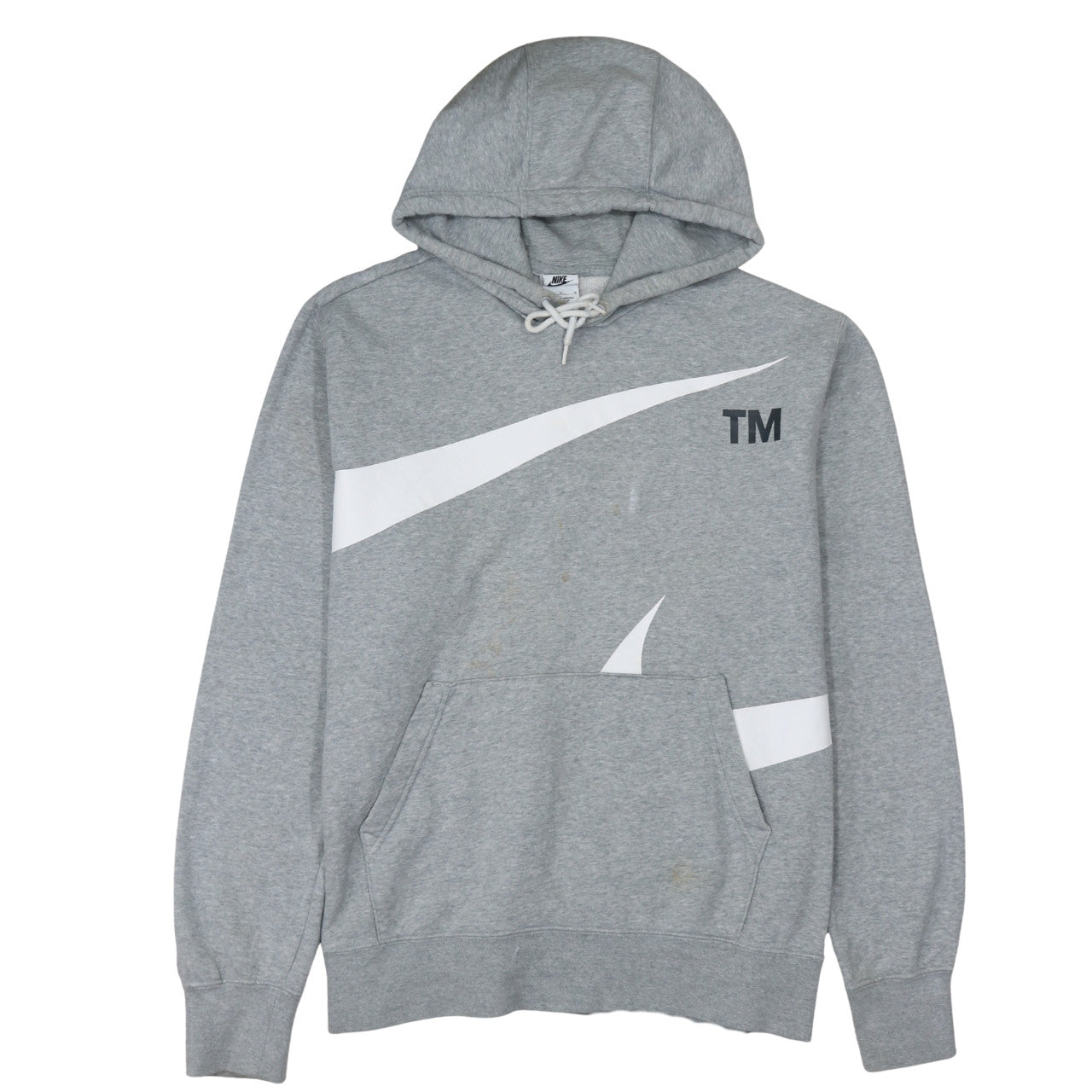 Nike Women Grey Pullover Hoodie Large Cotton Blend Logo Design
