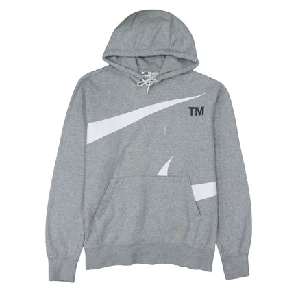 Nike Women Grey Pullover Hoodie Large Cotton Blend Logo Design