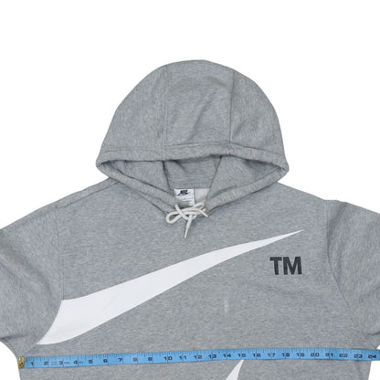 Nike Women Grey Pullover Hoodie Large Cotton Blend Logo Design