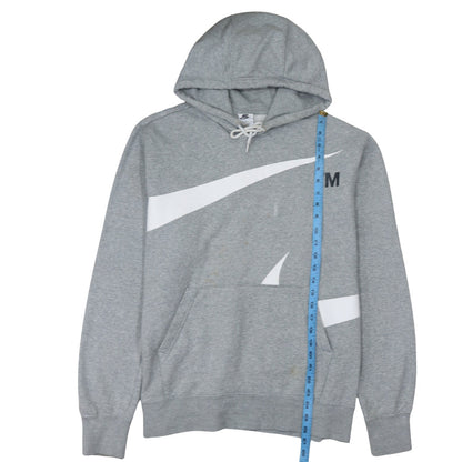 Nike Women Grey Pullover Hoodie Large Cotton Blend Logo Design