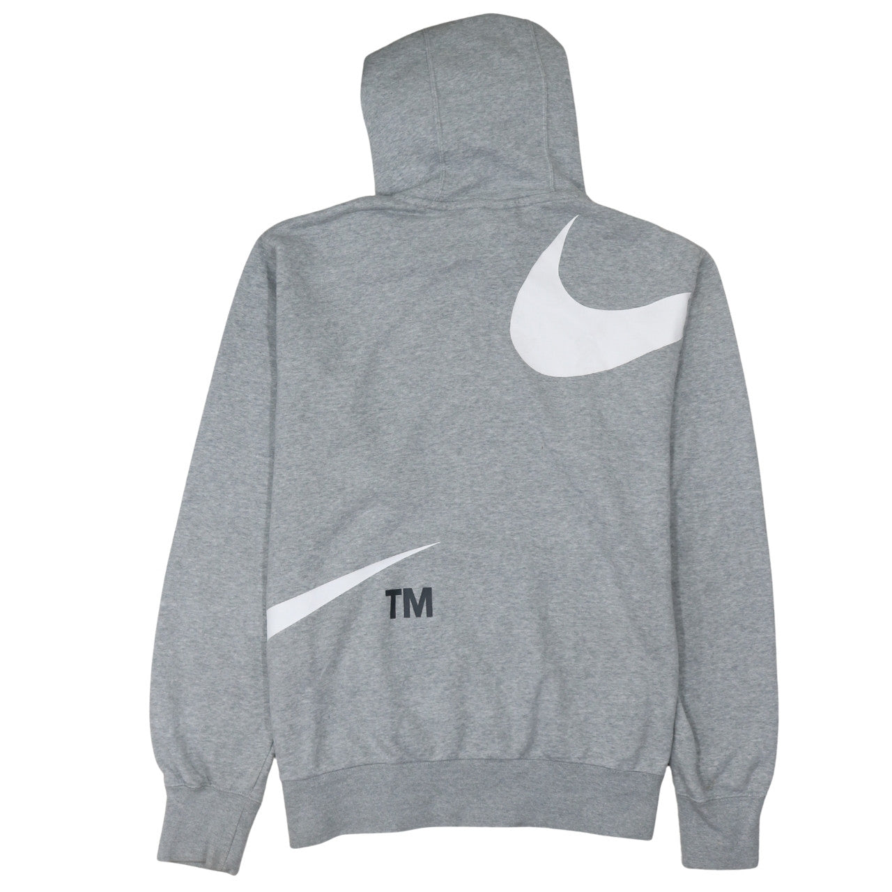 Nike Women Grey Pullover Hoodie Large Cotton Blend Logo Design