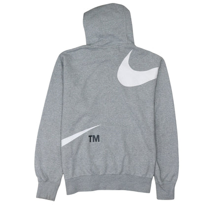 Nike Women Grey Pullover Hoodie Large Cotton Blend Logo Design