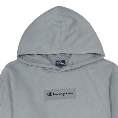 Champion Boys Grey 2XL Hoodie Pullover Cotton Blend Logo Sweatshirt