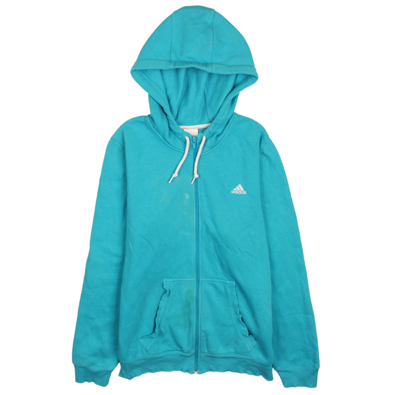 Adidas Women Blue Full Zip Hoodie Size 14 Hooded Sweatshirt