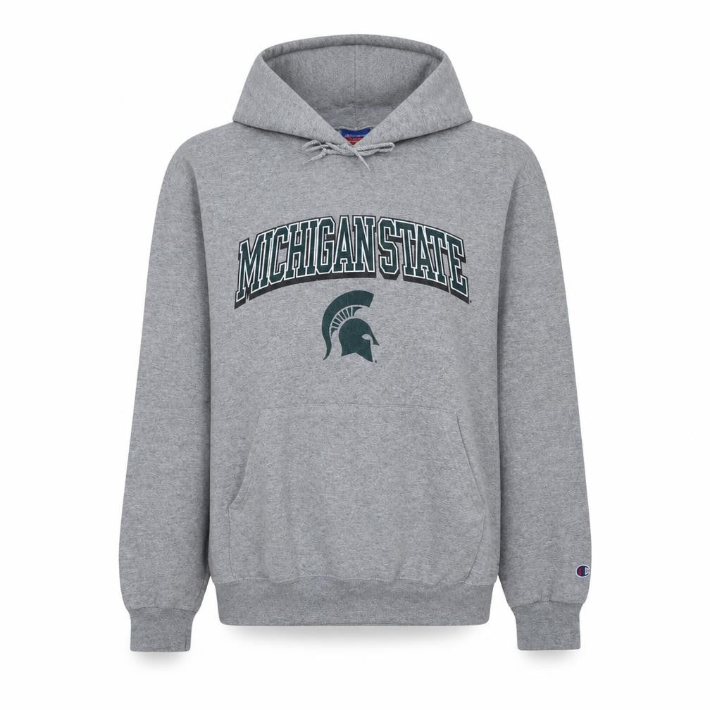 Front view of Champion Eco Grey Michigan State XL Women's Pullover Hoodie