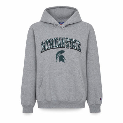 Front view of Champion Eco Grey Michigan State XL Women's Pullover Hoodie