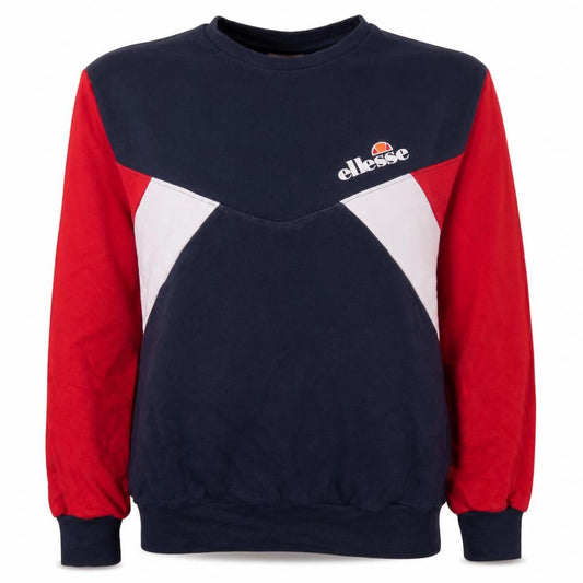Front view of Ellesse women’s navy red colourblock sweatshirt uk 10