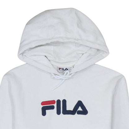 Fila Men's White Pullover Hoodie S Logo Graphic Cotton Blend