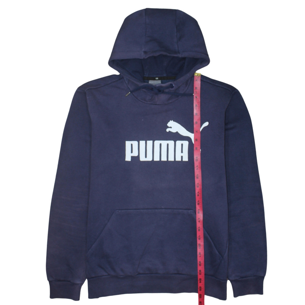 Puma Men's Blue Pullover Hoodie M Logo Sportswear Fleece