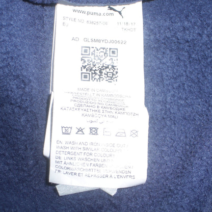 Puma Men's Blue Pullover Hoodie M Logo Sportswear Fleece