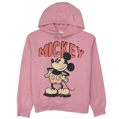 Disney Primark Women Pink Mickey Hoodie Size S UK 10/12 Cotton Blend