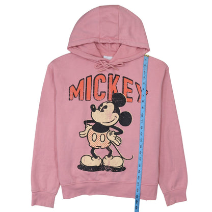 Disney Primark Women Pink Mickey Hoodie Size S UK 10/12 Cotton Blend