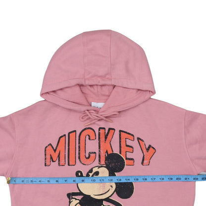 Disney Primark Women Pink Mickey Hoodie Size S UK 10/12 Cotton Blend