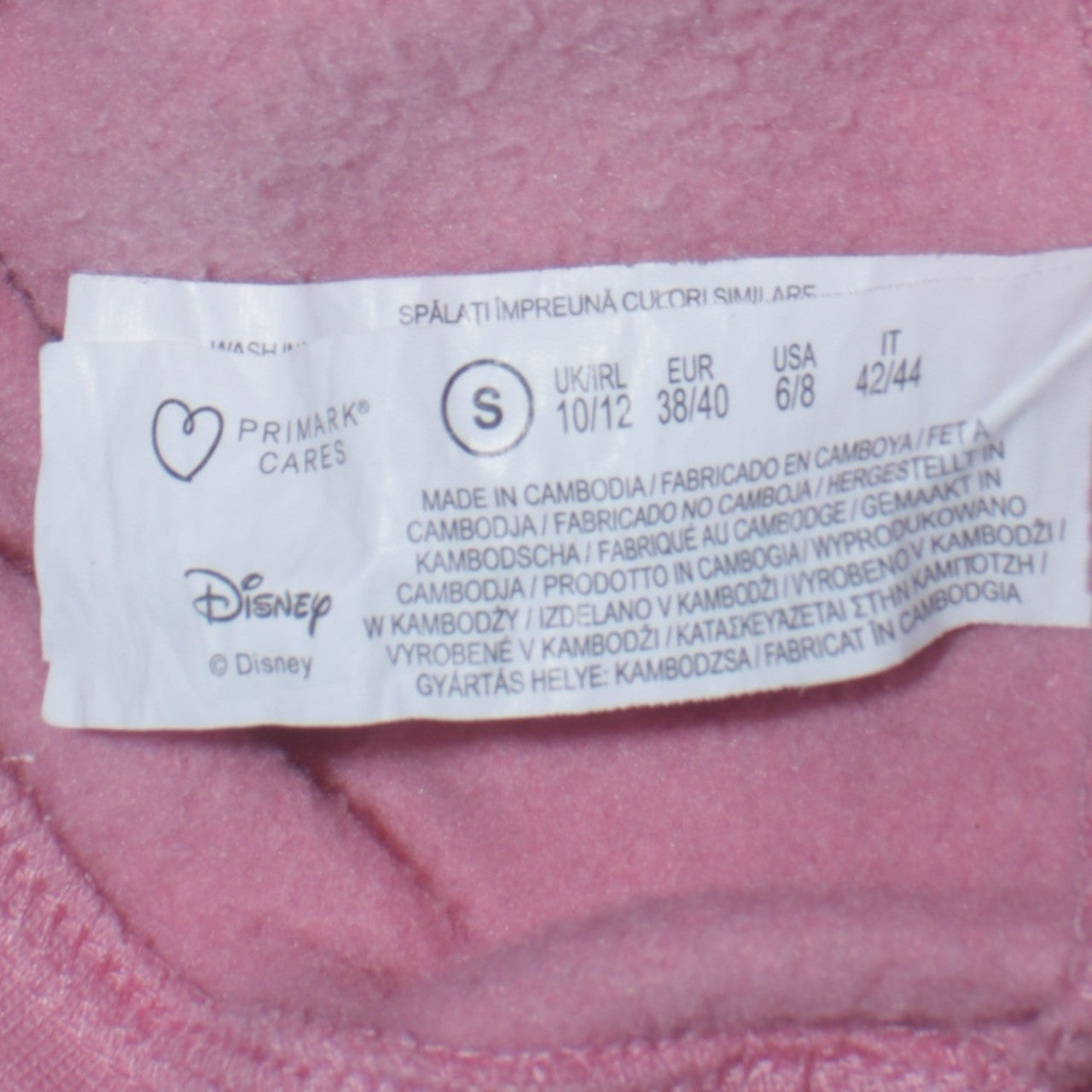 Disney Primark Women Pink Mickey Hoodie Size S UK 10/12 Cotton Blend