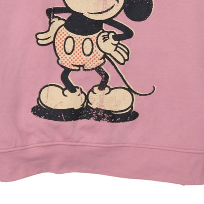 Disney Primark Women Pink Mickey Hoodie Size S UK 10/12 Cotton Blend
