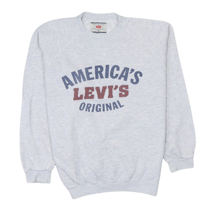 Levi's Men's Grey Pullover Sweatshirt Small Graphic Logo Vintage