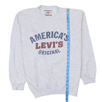 Levi's Men's Grey Pullover Sweatshirt Small Graphic Logo Vintage