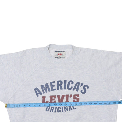 Levi's Men's Grey Pullover Sweatshirt Small Graphic Logo Vintage