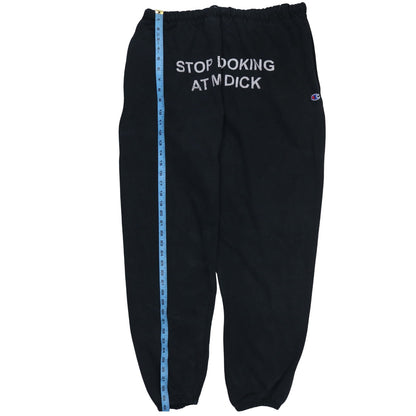Champion Reverse Weave Black XL Men's Sweatpants Funny Print