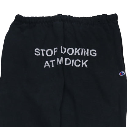 Champion Reverse Weave Black XL Men's Sweatpants Funny Print