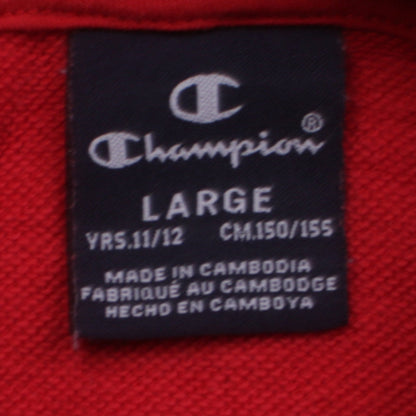 Champion Boys Red Pullover Hoodie 11-12 Years Graphic Logo Sweatshirt