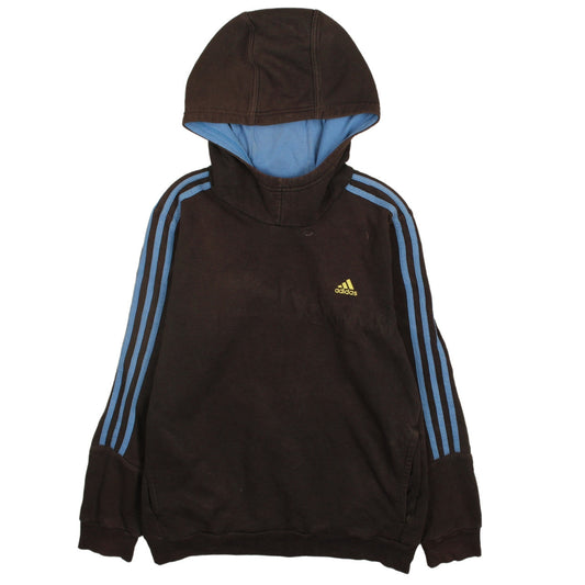 Adidas Boys Black Pullover Hoodie 13-14 Years Logo Fleece Sportswear