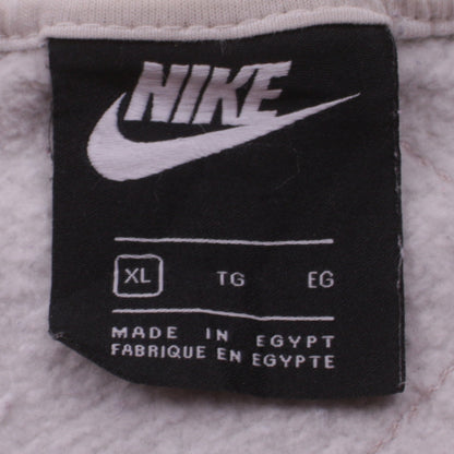 Nike Women Beige Quilted Crew Neck Pullover Sweatshirt XL