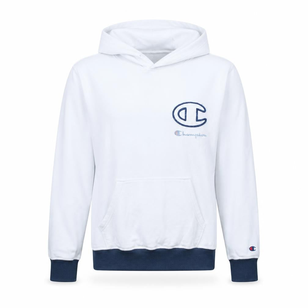Champion Men's White Embroidered Pullover Hoodie Size L