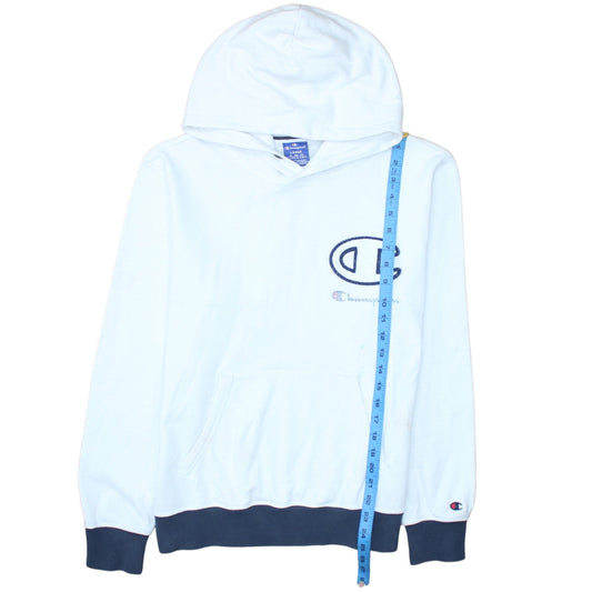Champion Men's White Embroidered Pullover Hoodie Size L