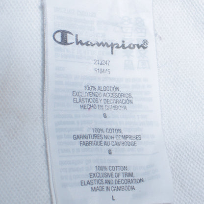 Champion Men's White Embroidered Pullover Hoodie Size L