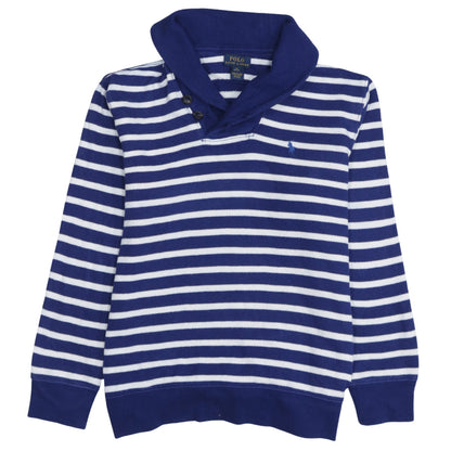 Polo Ralph Lauren Teens Blue Striped Cotton Pullover Jumper Size 10