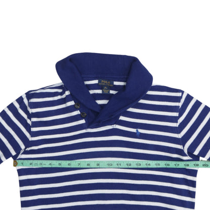 Polo Ralph Lauren Teens Blue Striped Cotton Pullover Jumper Size 10