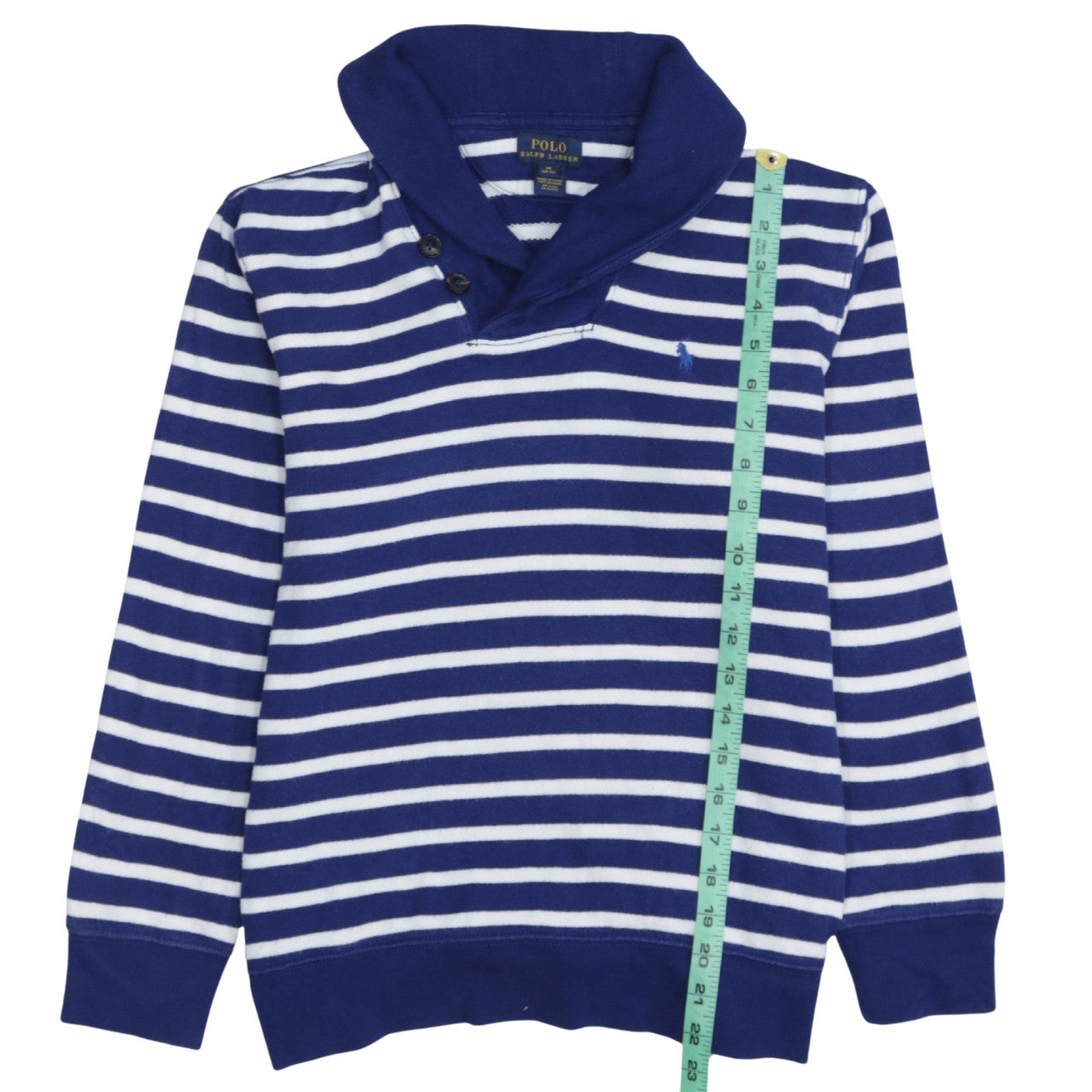 Polo Ralph Lauren Teens Blue Striped Cotton Pullover Jumper Size 10