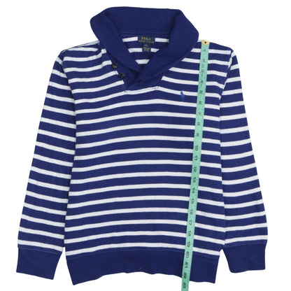 Polo Ralph Lauren Teens Blue Striped Cotton Pullover Jumper Size 10