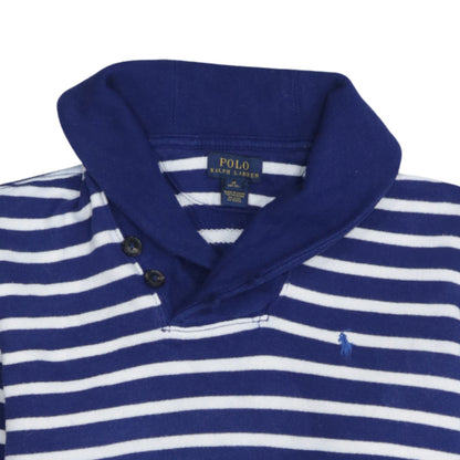 Polo Ralph Lauren Teens Blue Striped Cotton Pullover Jumper Size 10