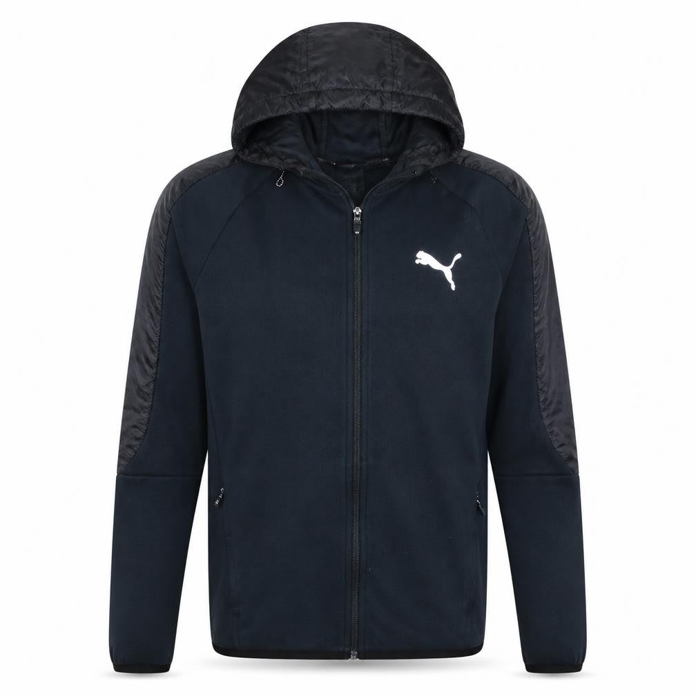 Puma Men's Black Medium Full Zip Hooded Sweatshirt with Logo