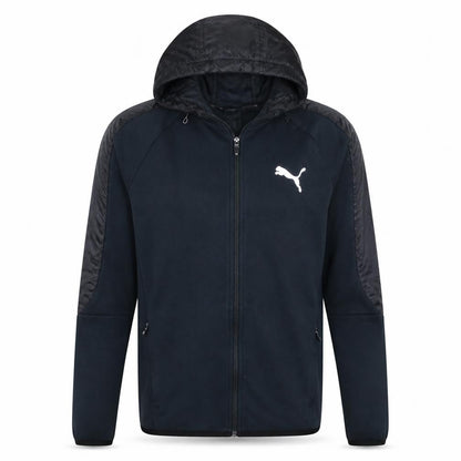 Puma Men's Black Medium Full Zip Hooded Sweatshirt with Logo