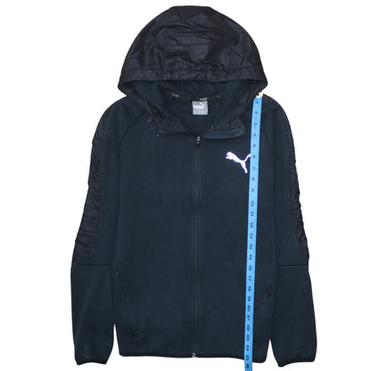 Puma Men's Black Medium Full Zip Hooded Sweatshirt with Logo