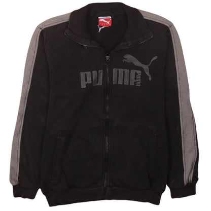 Puma Boys Black Track Jacket Size 12 Years Full Zip Logo Sportswear