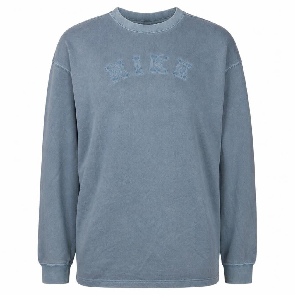 Nike Women's Blue Pullover Sweatshirt Medium Crew Neck Embroidered Logo