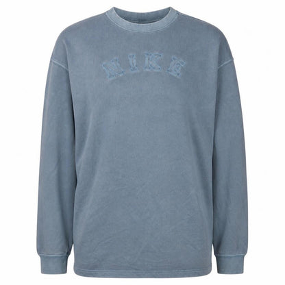Nike Women's Blue Pullover Sweatshirt Medium Crew Neck Embroidered Logo