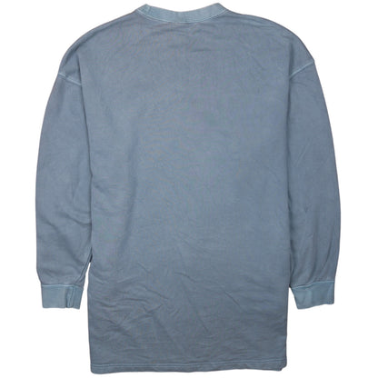 Nike Women's Blue Pullover Sweatshirt Medium Crew Neck Embroidered Logo