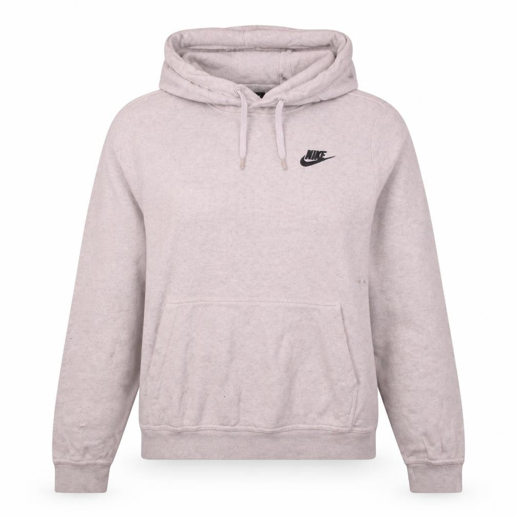 Nike Women Beige Pullover Hoodie Medium Cotton Blend Logo