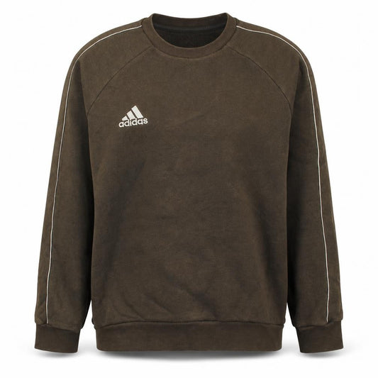 Front view of Adidas boys’ brown pullover fleece sweatshirt m regular fit long sleeve