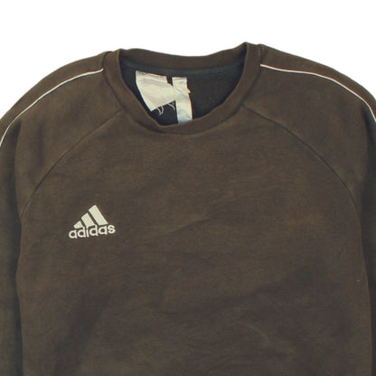 Adidas Boys Brown Pullover Fleece Sweatshirt M Regular Fit Long Sleeve