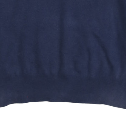 Ralph Lauren Men’s Blue V-Neck Slim Fit Cotton Jumper Size L