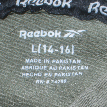 Reebok Teens Green Pullover Hoodie L 14-16 Cotton Blend